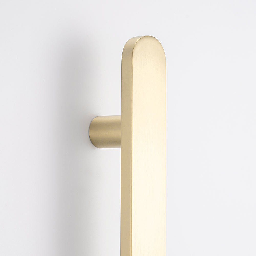 Radiant VERTICAL FLAT BAR TOWEL RAIL 50 X 930MM LIGHT GOLD