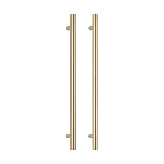 Radiant Vertical Single HEATED Towel Bar 40mm X 950mm Light Gold