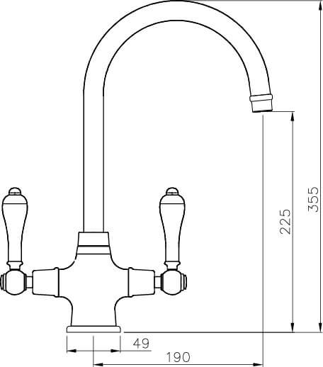 Ludlow Double Sink Mixer - Chrome