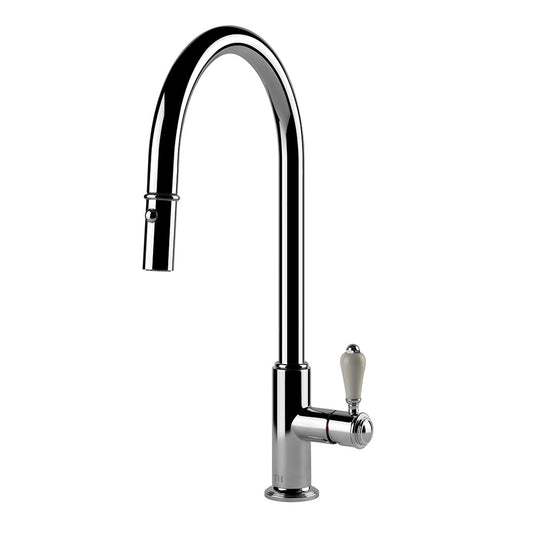 Ludlow Pull Out Sink Mixer with Metal Handle - Chrome