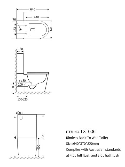 Rimless Back to Wall Toilet Suite - Dual Flush - Silent Closing Cover