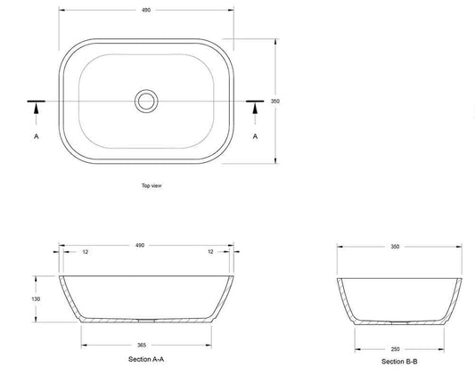 Maldon 49x35 TitanCast Basin - Satin Silk White