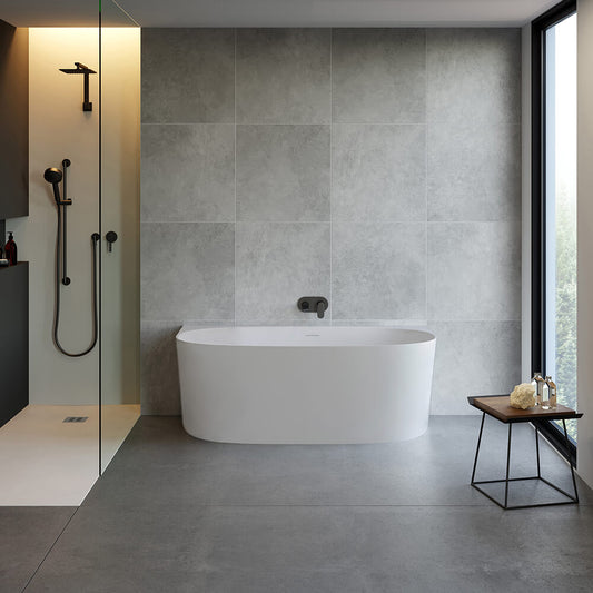 Narva 158 x 86 MagnaCast Back To Wall Bath – Matte White