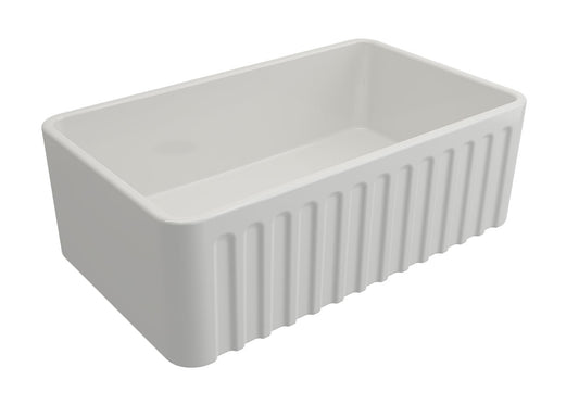 KIT - Novi 75x46 Fireclay Butler Sink – Matte White With Overflow Incl. Waste