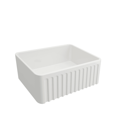 KIT - Novi 60x46 Fireclay Butler Sink – Gloss White With Overflow Incl. Waste
