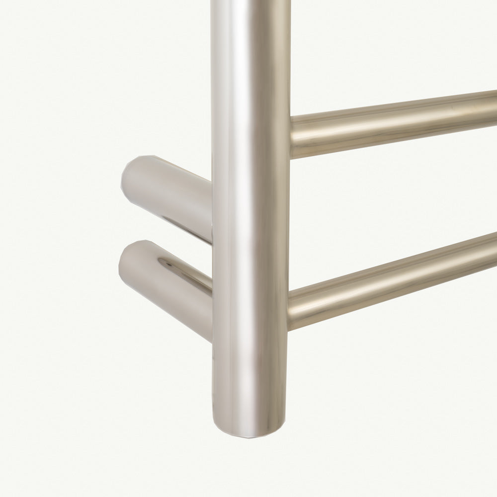 Radiant Polished Chrome 600 x 800mm Round HEATED Towel Rail RIGHT