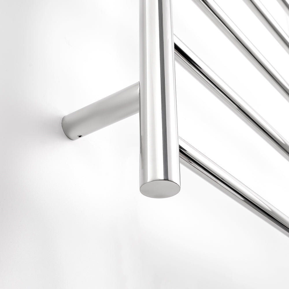 Radiant Polished Chrome 750 x 1200mm Round HEATED Towel Rail LEFT