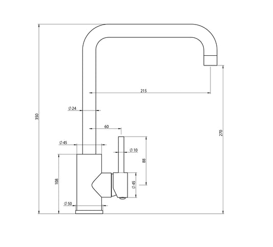 Elle Project MK2 Sink Mixer Matt Black - Matte Black