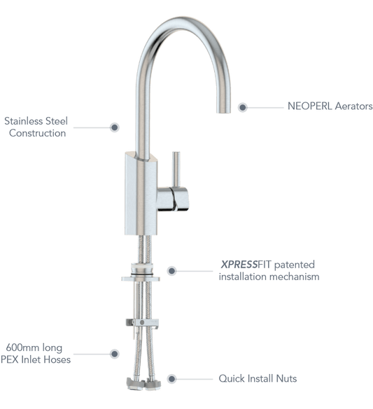 XSSENTIAXPRESS FIT Stainless Steel Flick Mixer Chrome