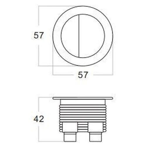 Round Press Button Gloss Black Standard Toilet Cistern