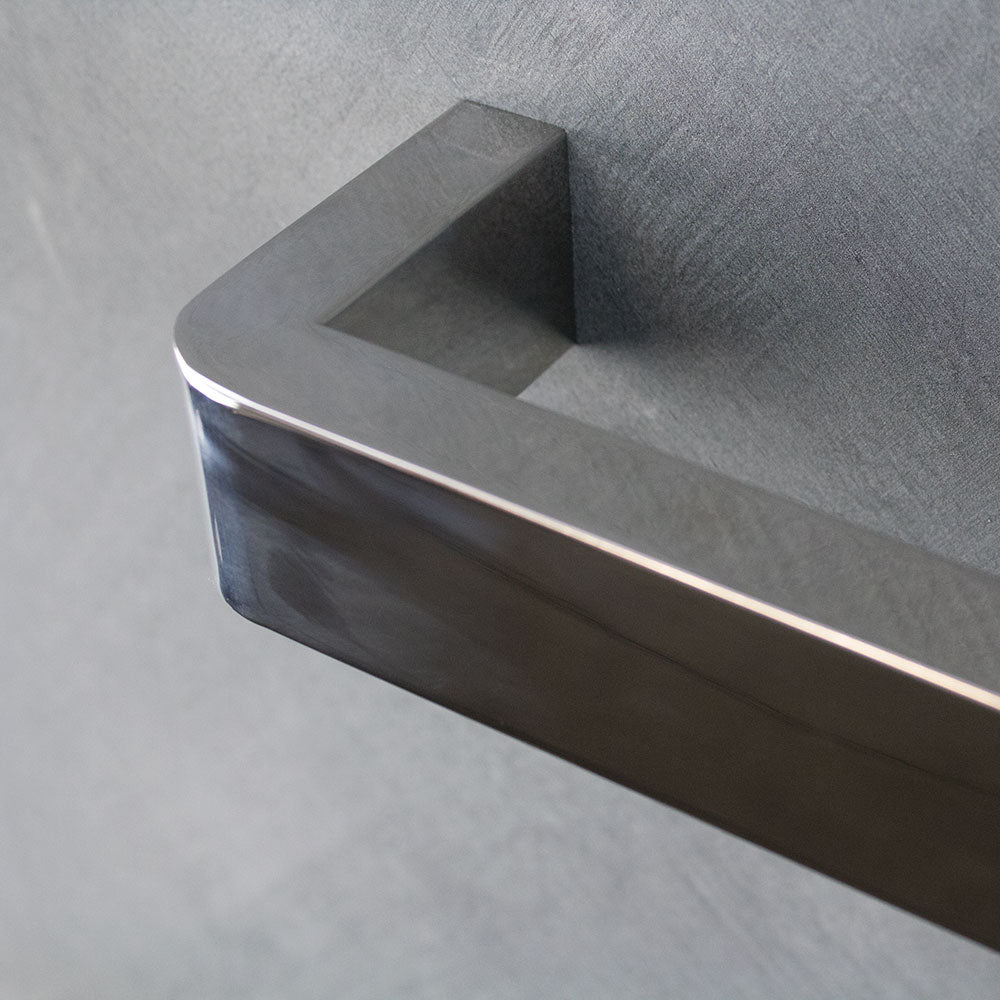 Radiant Polished 650mm Square Single Bar Towel Rail