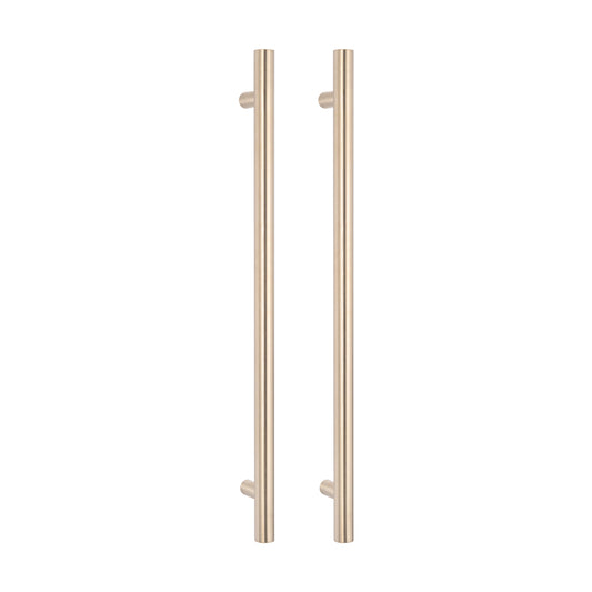 Radiant Vertical Single HEATED Towel Bar 40mm X 950mm Warm Brushed Nickel