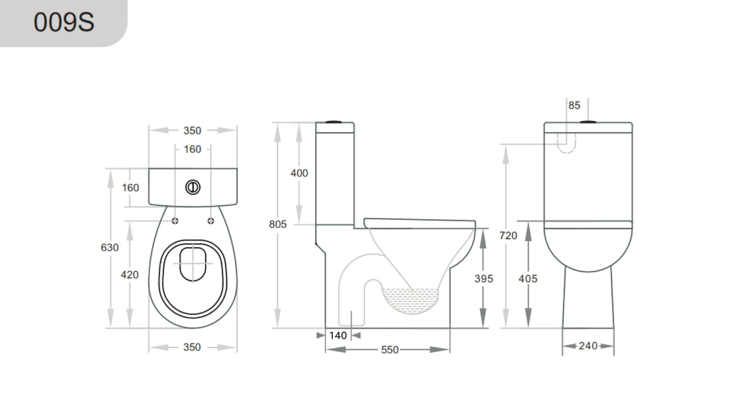 Zion  Back-to-Wall Toilet Suite - Gloss White