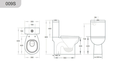 Zion  Back-to-Wall Toilet Suite - Gloss White