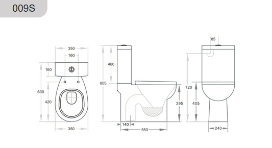 Zion  Back-to-Wall Toilet Suite - Gloss White