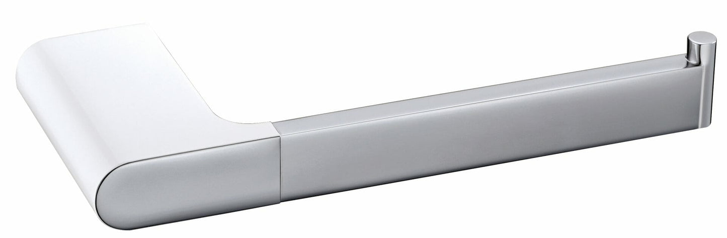 Cora Toilet Roll Holder - Chrome & White