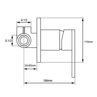 Blaze Series Gun Metal Grey Wall Mixer