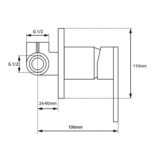 Blaze Series Gun Metal Grey Wall Mixer