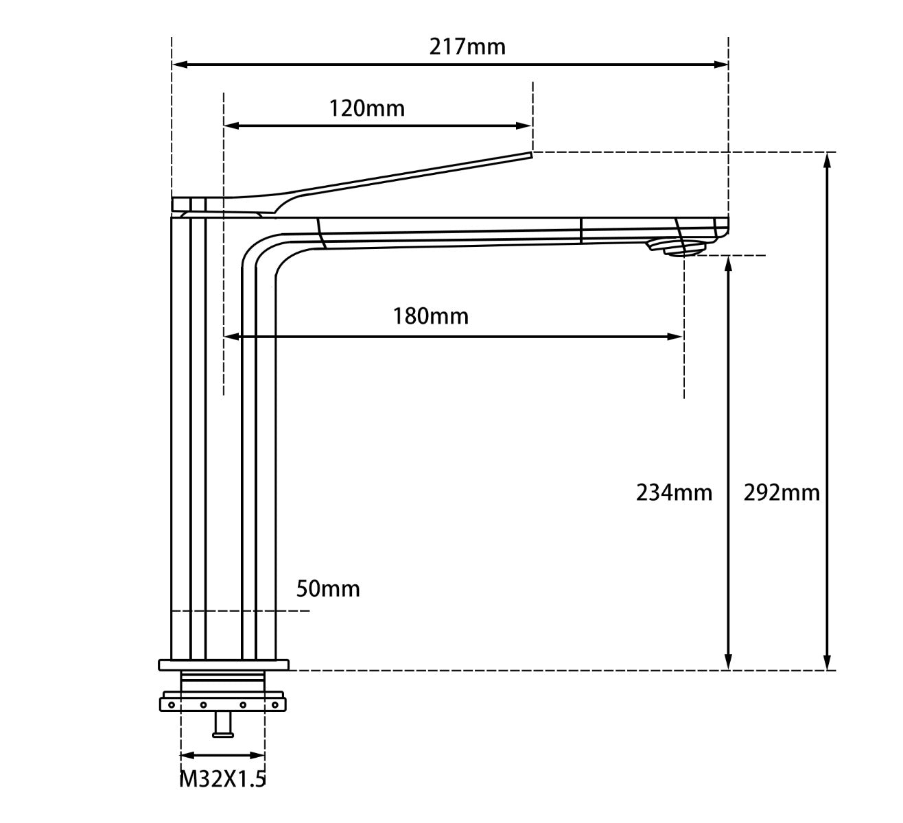 RUSHY Series Brushed Gun Metal Grey Tall Basin Mixer