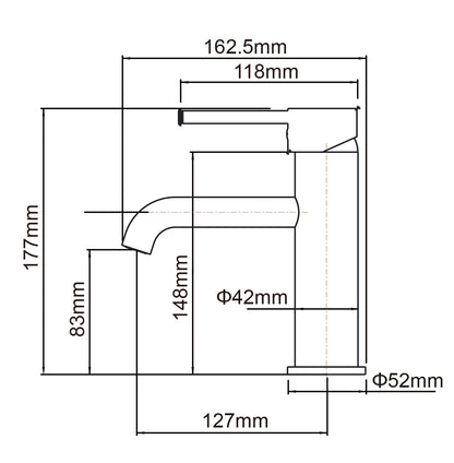 LUCID PIN Series Round Brushed Nickel Basin Mixer
