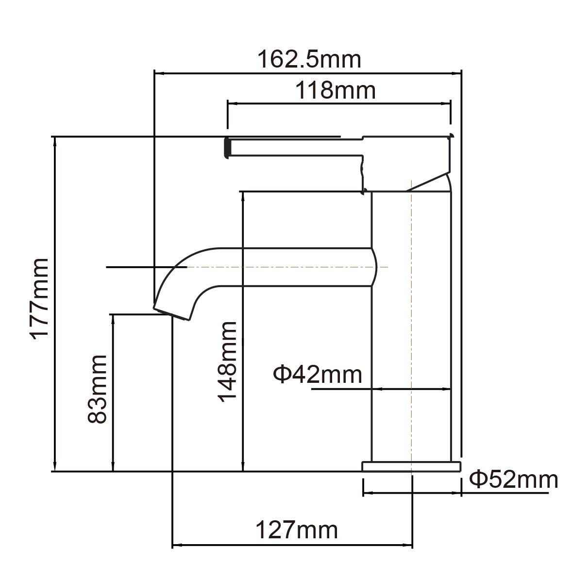 LUCID PIN Series Round Chrome Basin Mixer