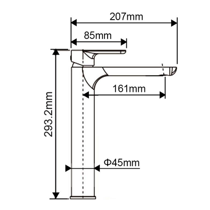 VOG Series Light Brushed Brass Tall Basin Mixer