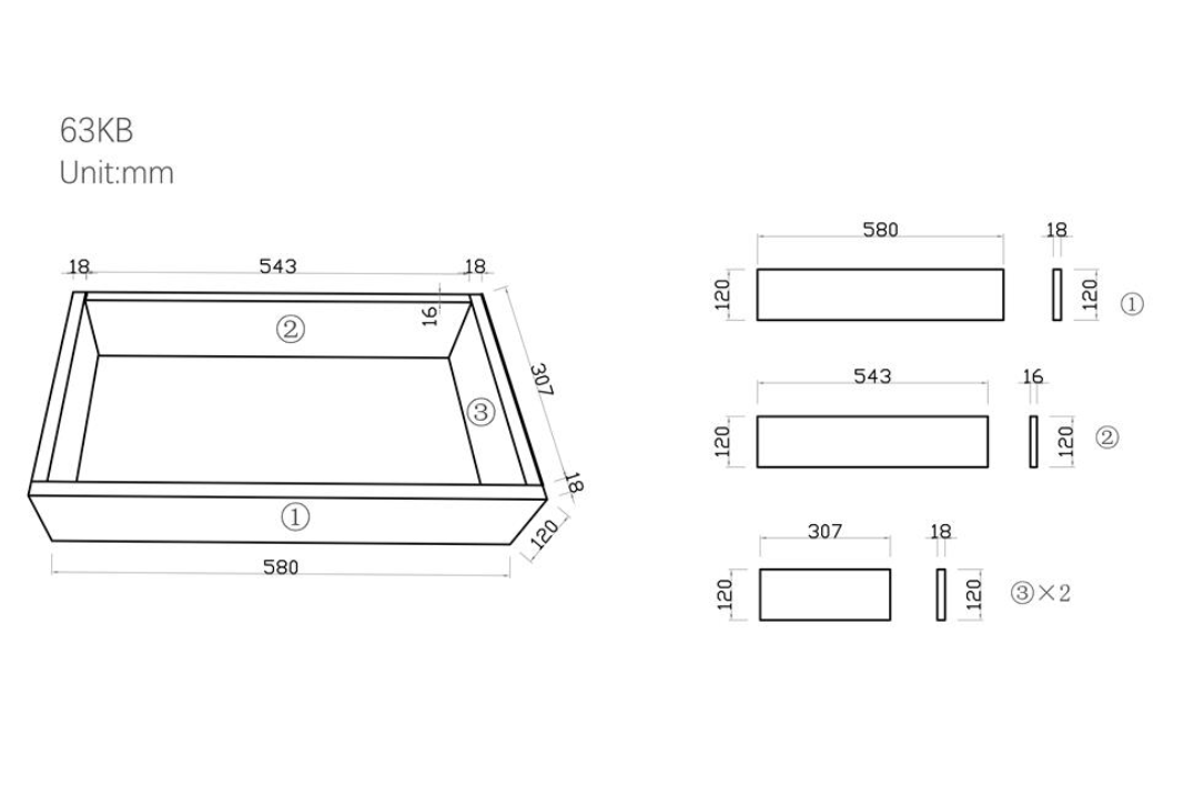 600mm Vanity Kickboard Only - Gloss White