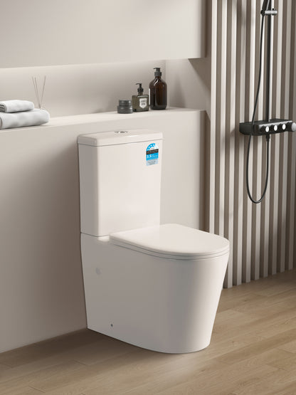 Livis Rimless Back-to-Wall Toilet Suite - Gloss White