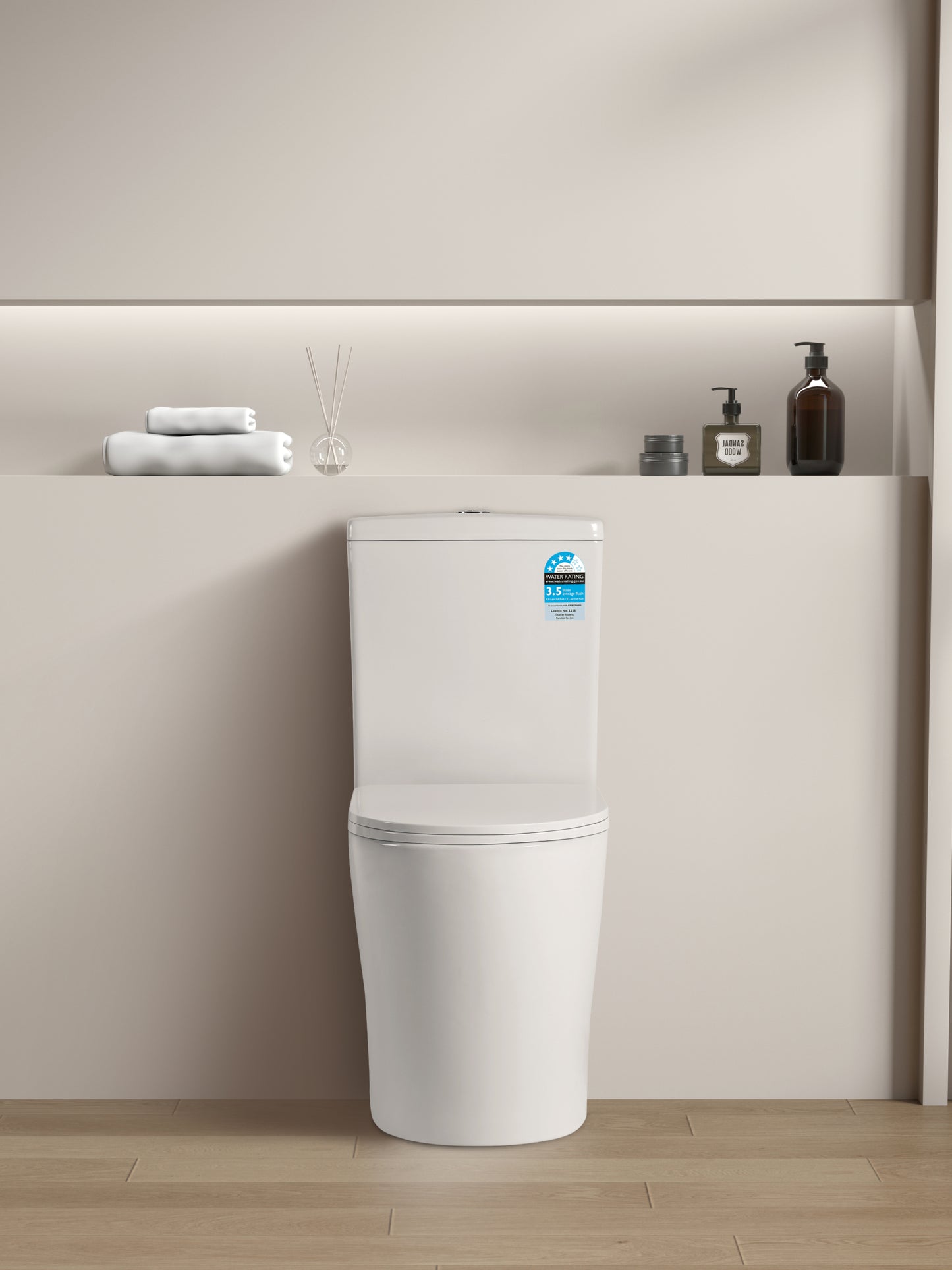 Livis Rimless Back-to-Wall Toilet Suite - Gloss White