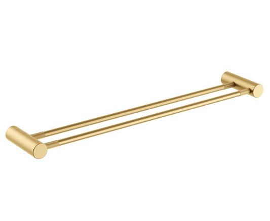CADDENCE Brushed Brass Double Towel Rail - 600mm