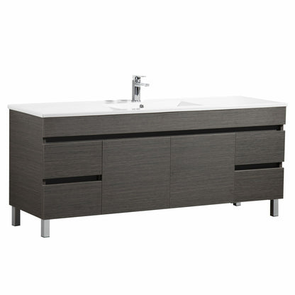 1500mm Evie Floor Vanity PVC - Cabinet Only - Single/Double Bowl - Dark Brown