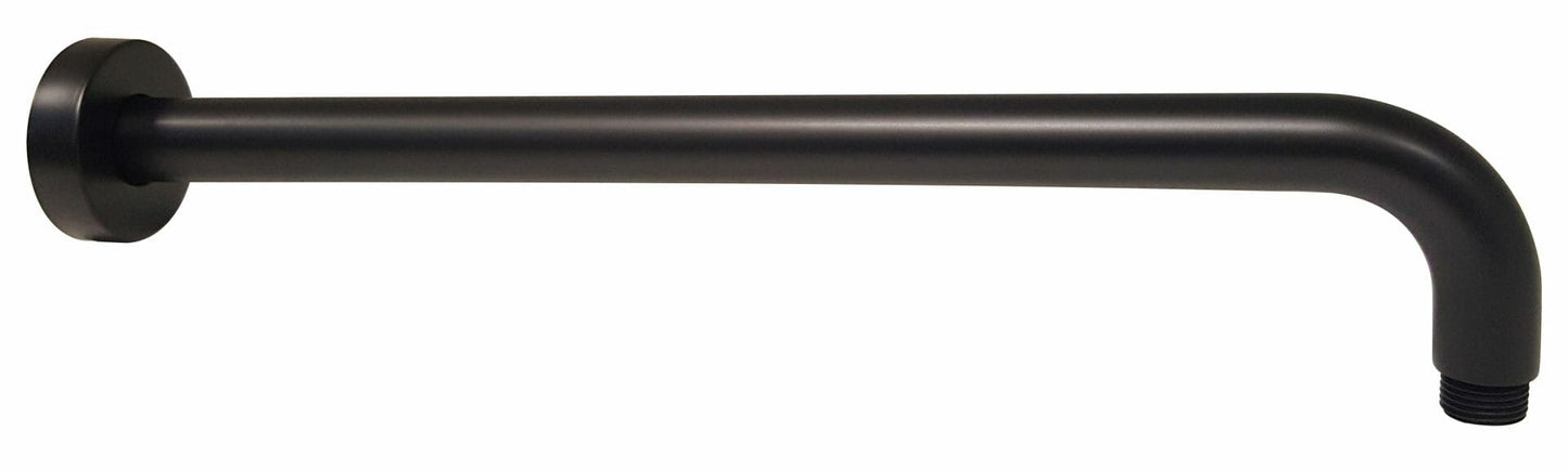 Round Horizontal Wall Shower Arm - Matt Black