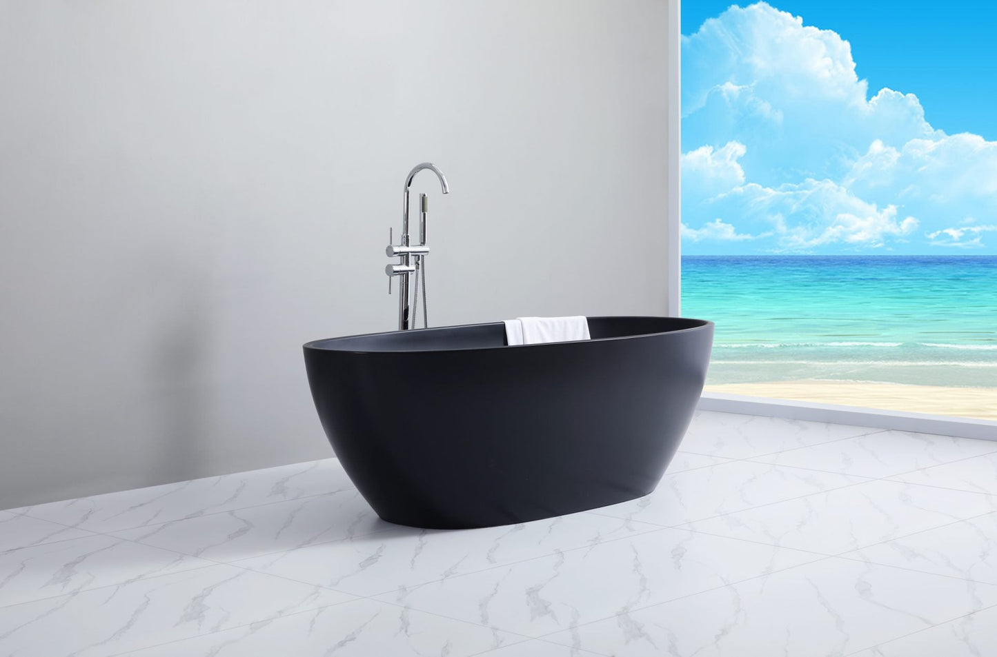 1500mm Freestanding Bathtub - Matte Black