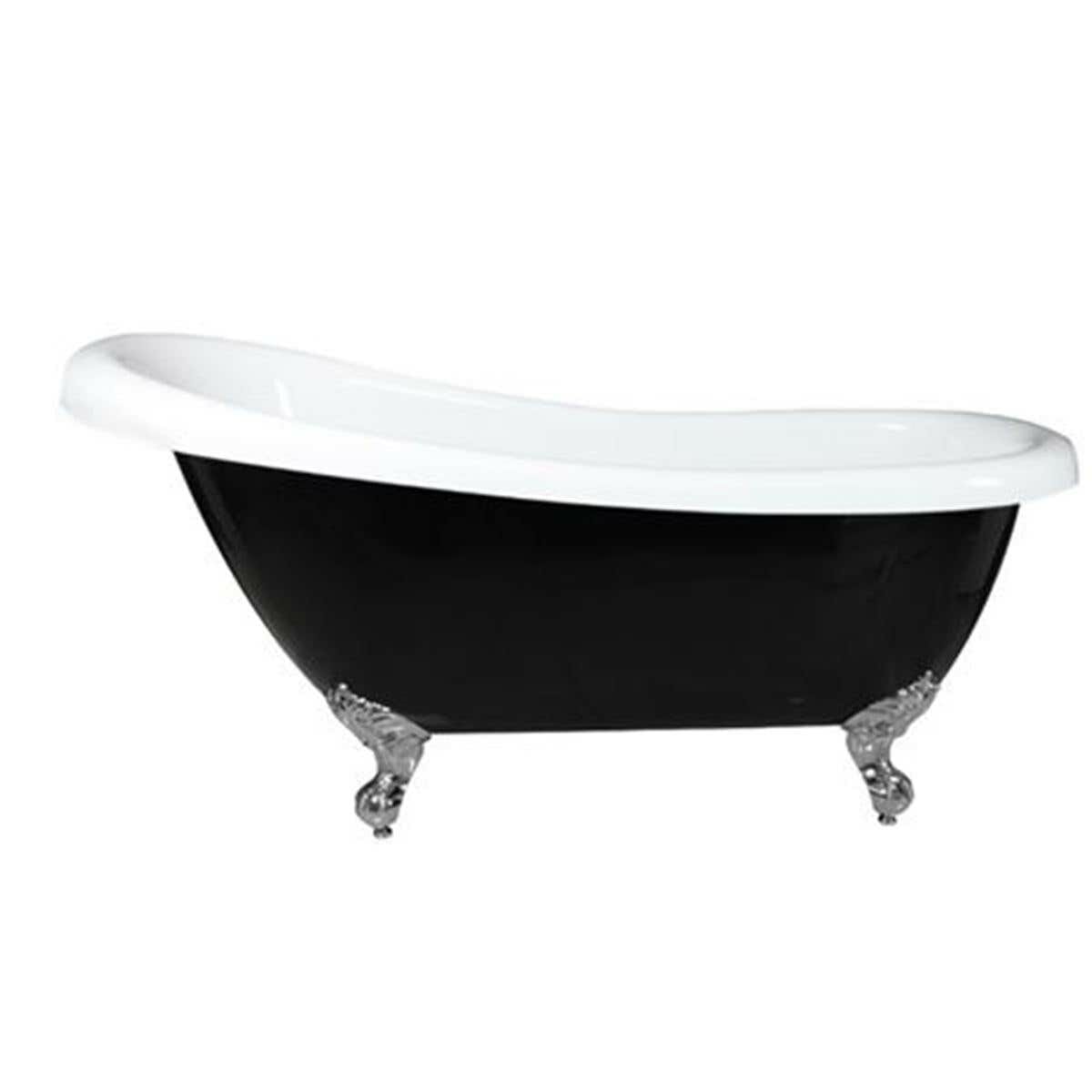 Clawfoot Bath Kit Black 1720mm   with Chrome Feet