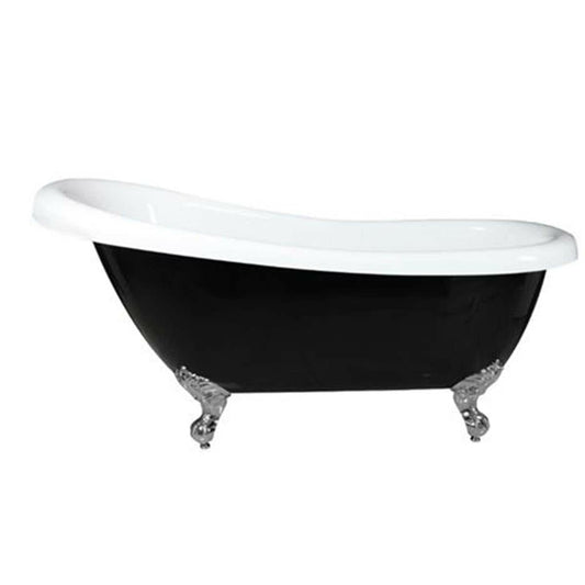 Clawfoot Bath Kit Black 1720mm   with Chrome Feet