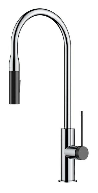 Aziz Pull Out Sink Mixer - Chrome/Matt Black
