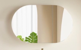 1200mmx750mm Olivia Oval Shaving Cabinet - Matte White