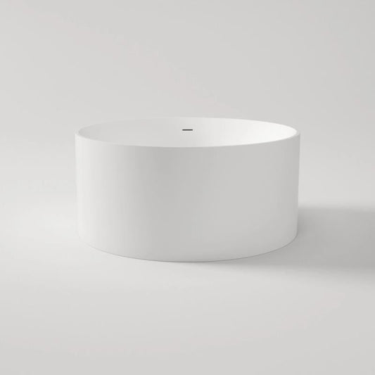 1280mm Ceto Como Round Bathtub - Overflow - Matte White