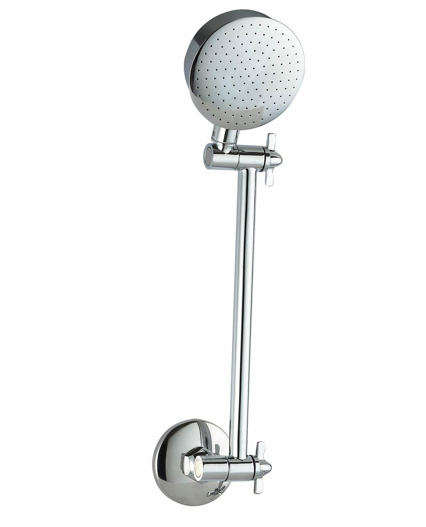 Ruby Round Brass All Direction Wall Shower Arm with Head - Chrome