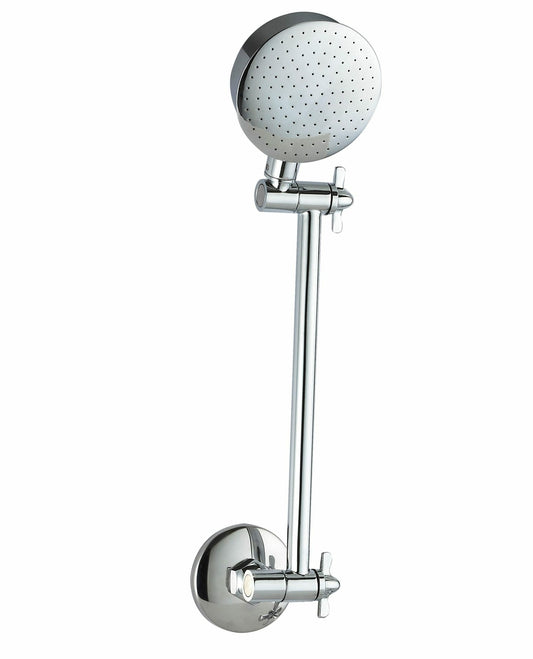 Ruby Round Brass All Direction Wall Shower Arm with Head - Chrome