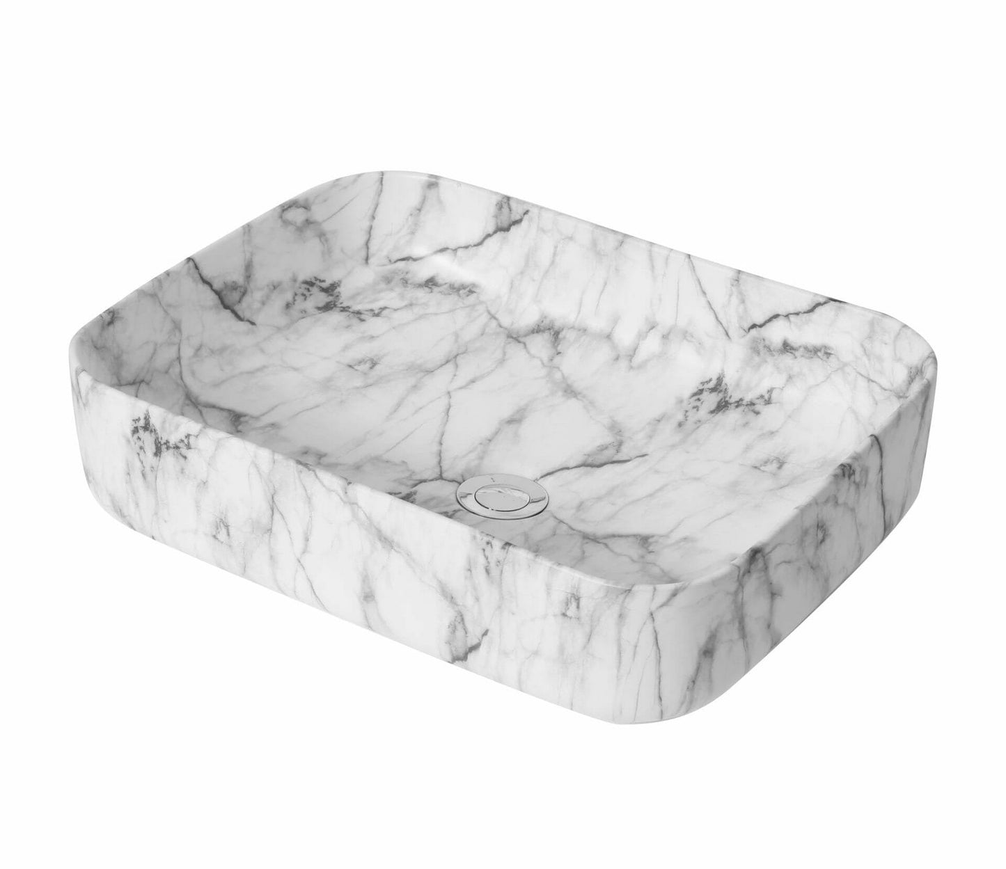 Above Counter Ceramic Basin - Carrara -   Matt White - Rectangle - 500mm