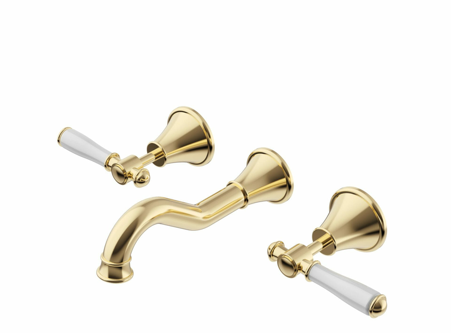 Clasico Bath Set Ceramic Hahdle in Brushed Gold