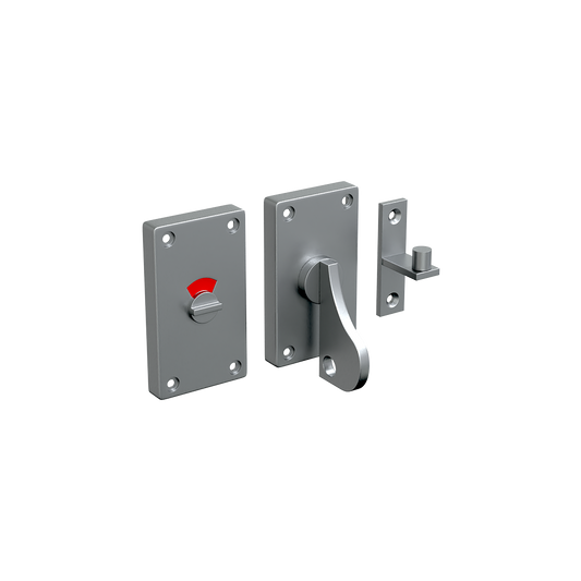 Sliding Door Indicator and Lock, Polished Aluminium