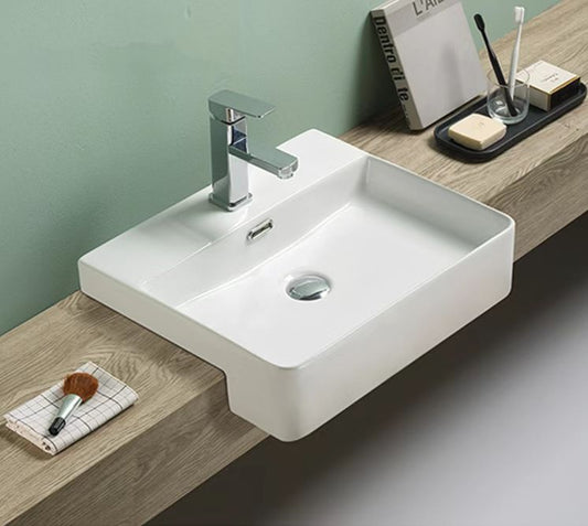 505mmx420mm  Semi Recess Basin - Gloss White
