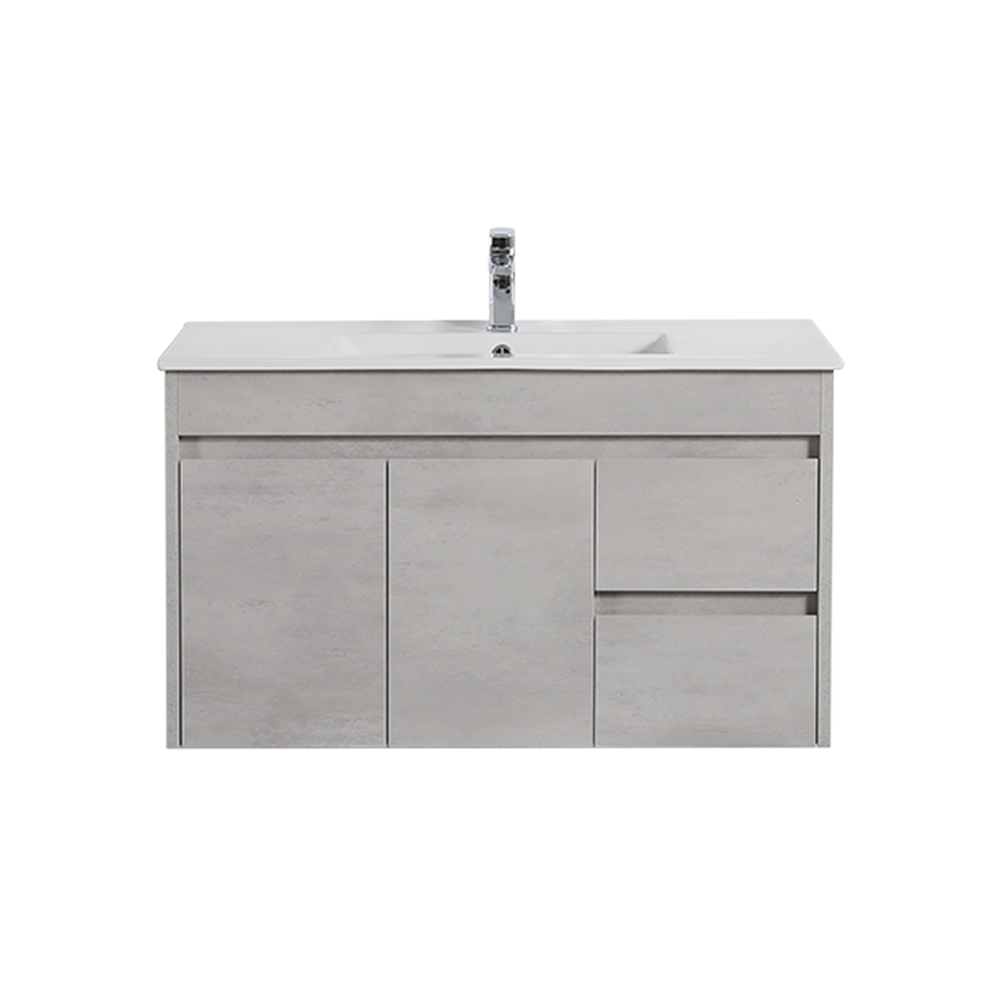 Nova Plywood Wall Hung Vanity - Concrete   Grey - 900mm