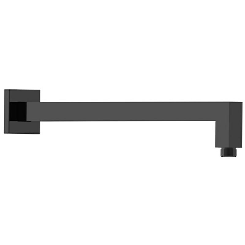 Square Horizontal Wall Shower Arm - Matt Black