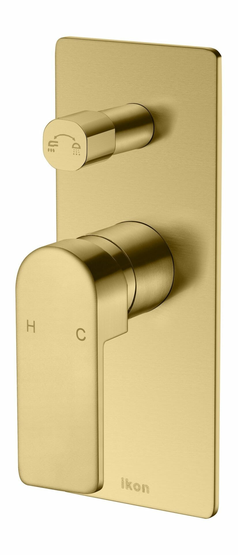 Flores wall mixer with diverter - Brushed Gold
