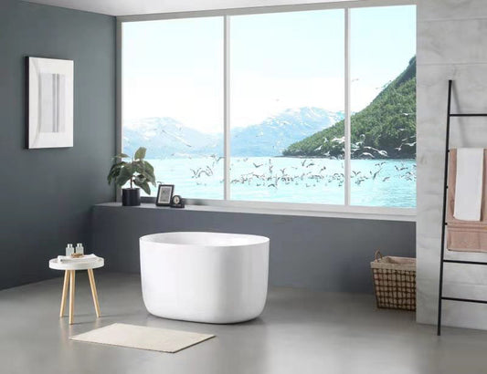 Olivia Freestanding Bathtub - Gloss White   - No Overflow - 1000mm