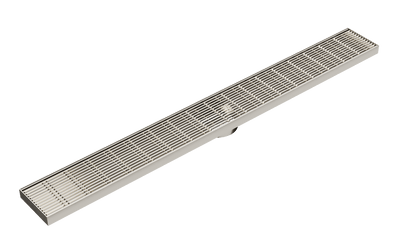 Ezyflow 900mm Heelguard Linear Waste DN89 - Brushed Nickel