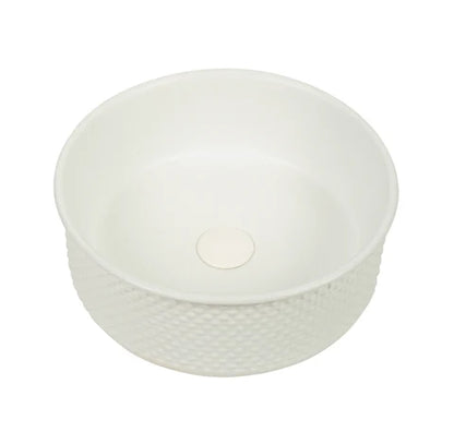 385*385*140mm Polar Subtly Textured Exterior with Matte White Interior Finish Above Counter Basin